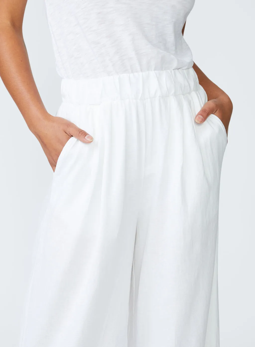 Linen Wide Leg Pant in White sold by Stateside product image thumbnail 4