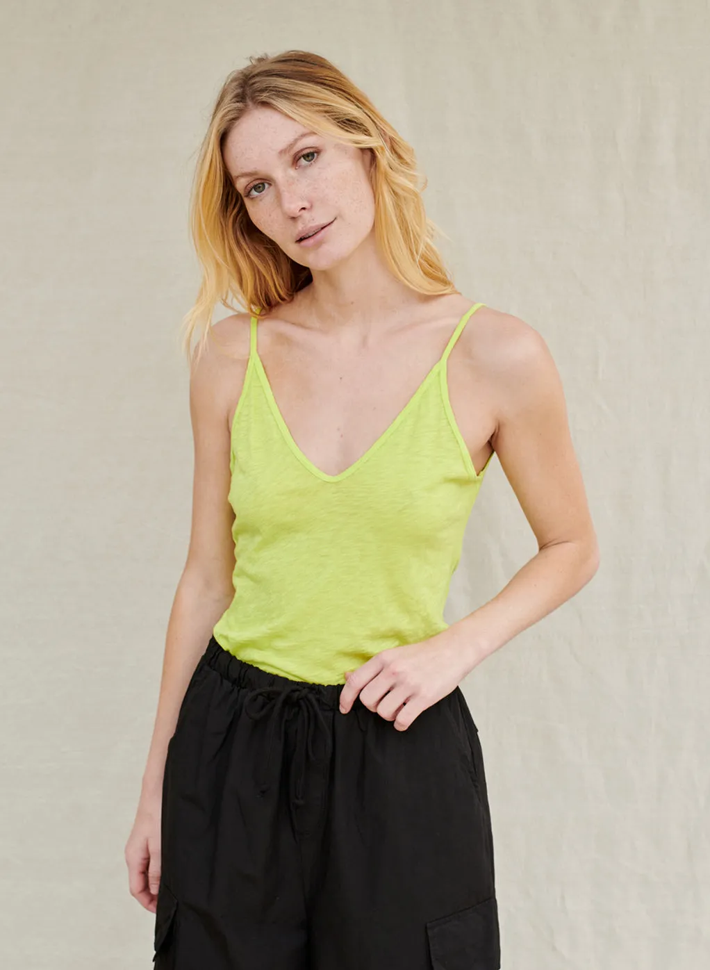 Supima Slub Jersey V-Neck Cami in Pear sold by Stateside product image thumbnail 2
