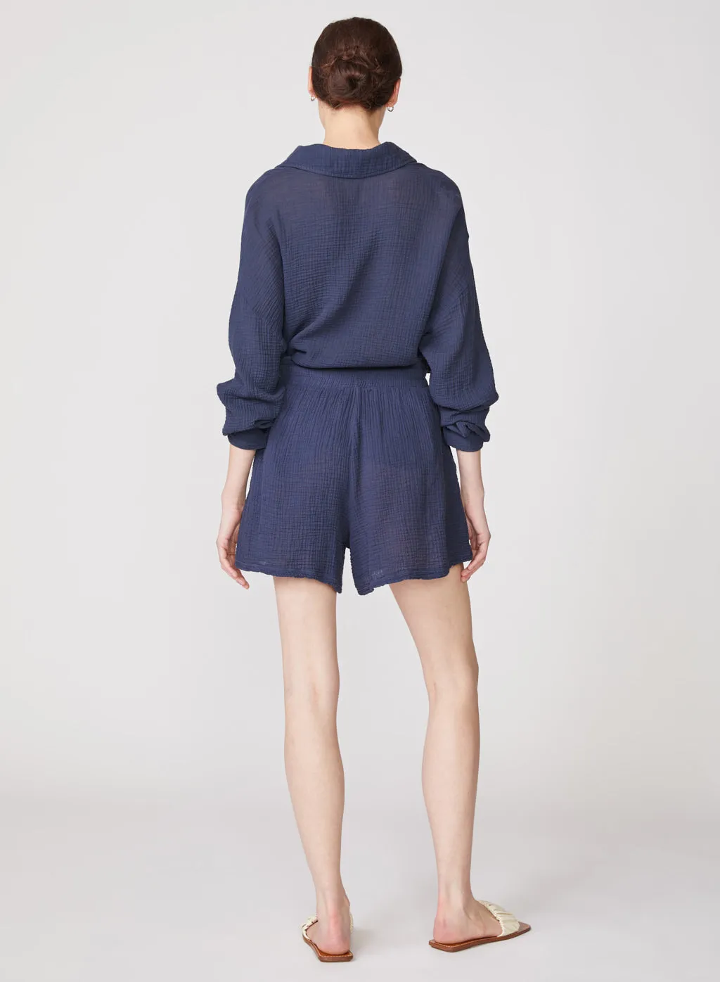 Gauze Drawstring Short in New Navy sold by Stateside product image thumbnail 3