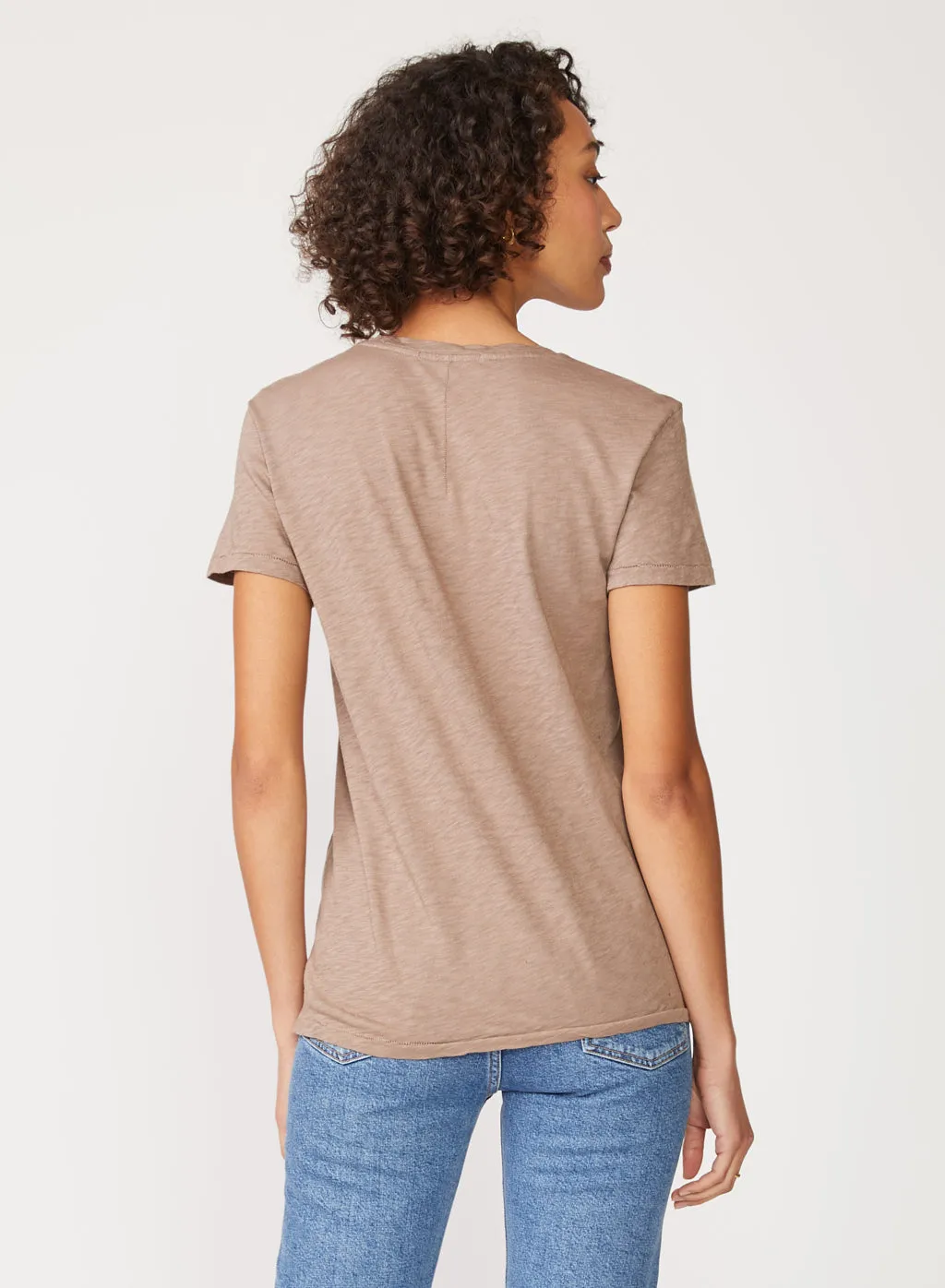 Supima Slub Jersey V-Neck in Mocha sold by Stateside product image thumbnail 3