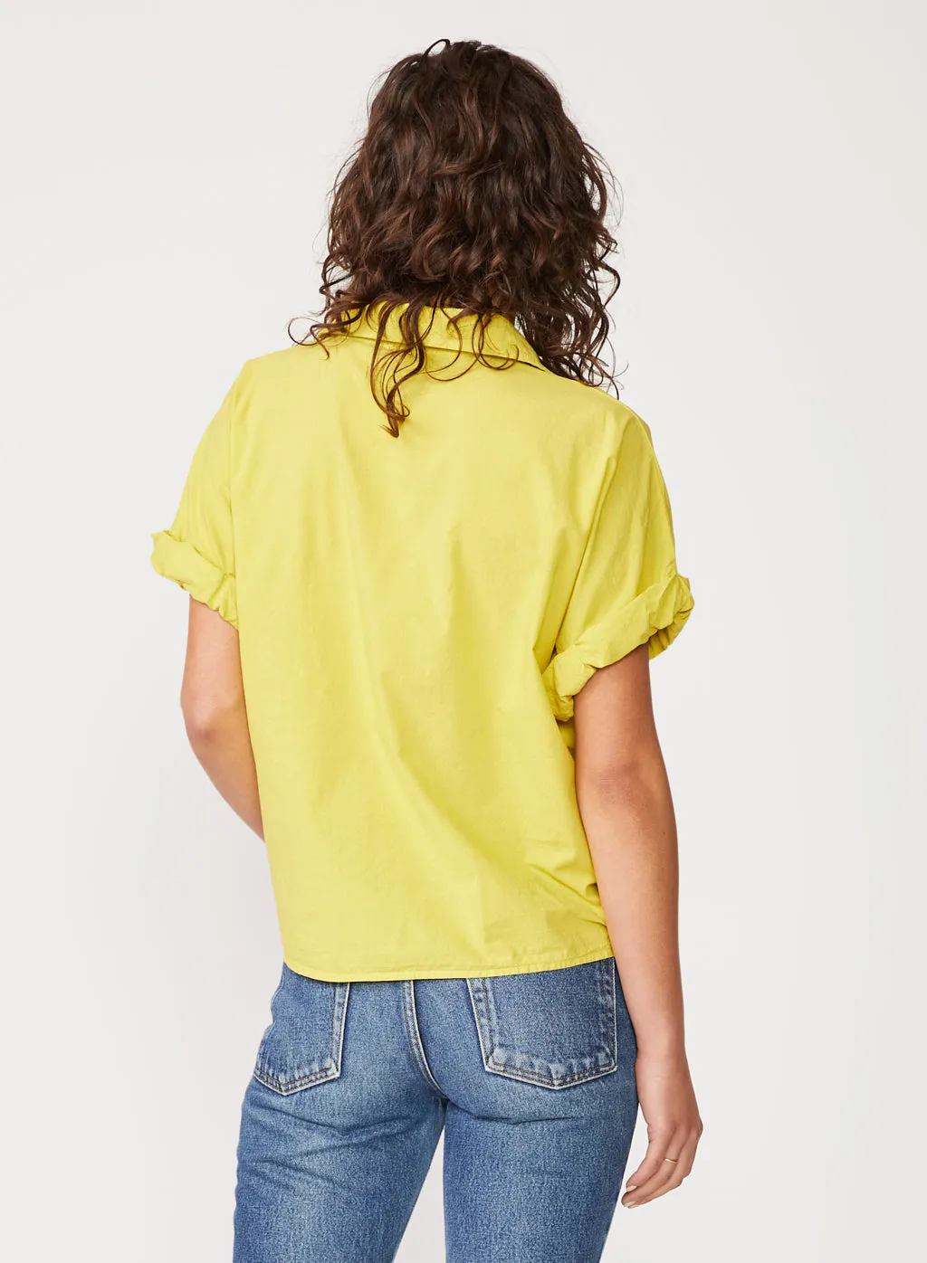 Voile Short Sleeve Front Twist Shirt in Dijon sold by Stateside product image thumbnail 3