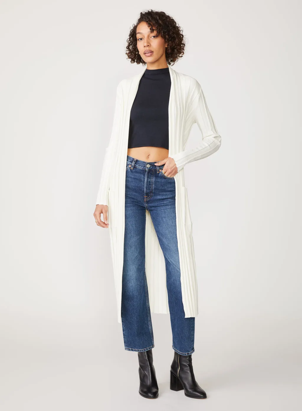 Box Pleat Duster in Cream sold by Stateside