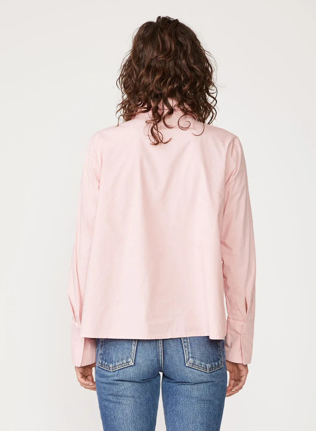 Structured Poplin Pintuck Shirt in Chalk Pink sold by Stateside product image thumbnail 4