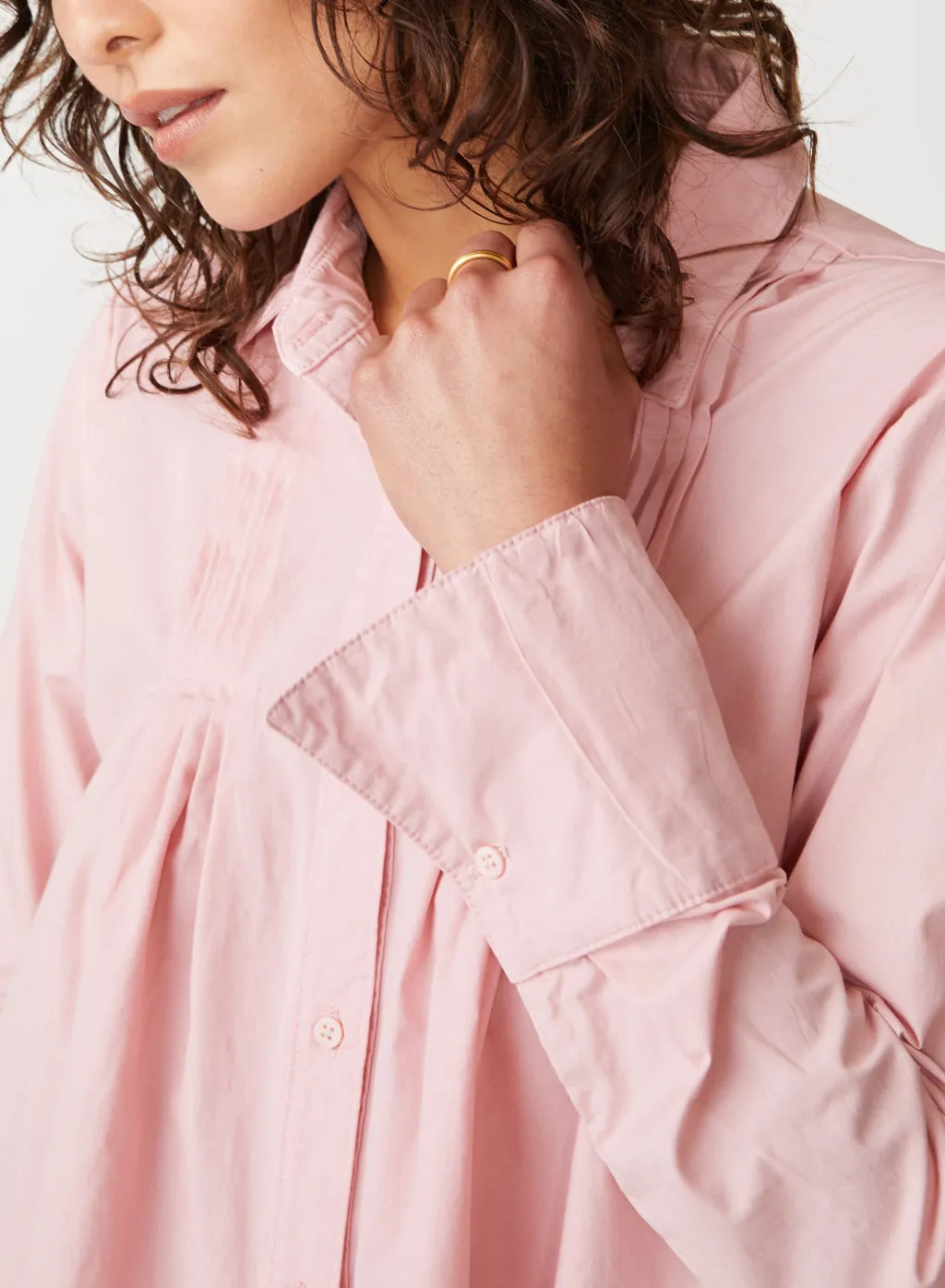 Structured Poplin Pintuck Shirt in Chalk Pink sold by Stateside product image thumbnail 5