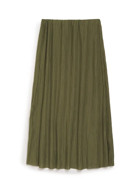 Knit Plisse Midi Skirt in Artichoke sold by Stateside