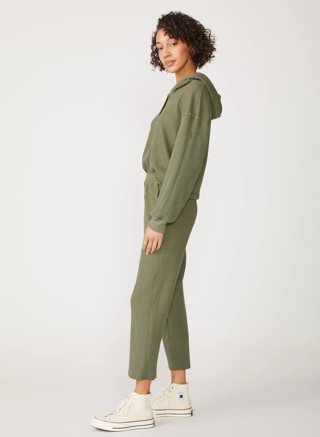 Luxe Thermal Loft Pant in Artichoke sold by Stateside product image thumbnail 3