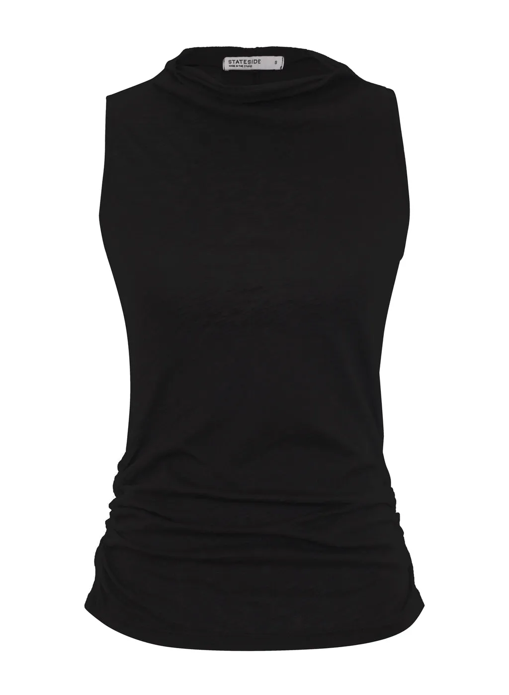 Supima Slub Draped-Neck Tank in Black sold by Stateside
