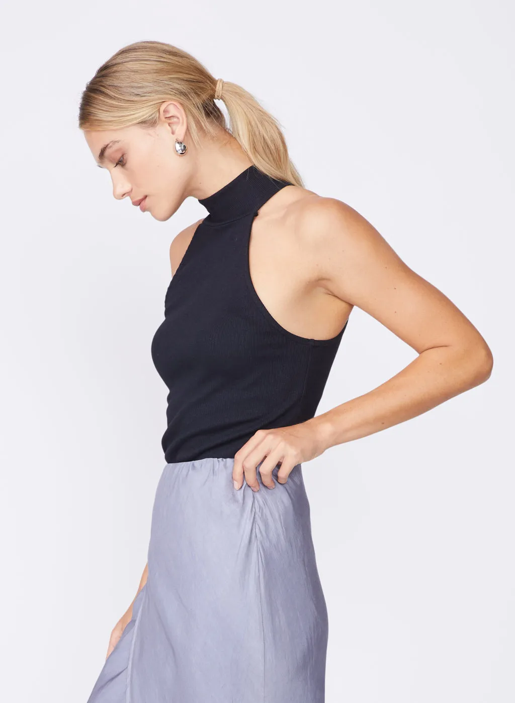 2x1 Rib Mock-Neck Tank in Black sold by Stateside product image thumbnail 3