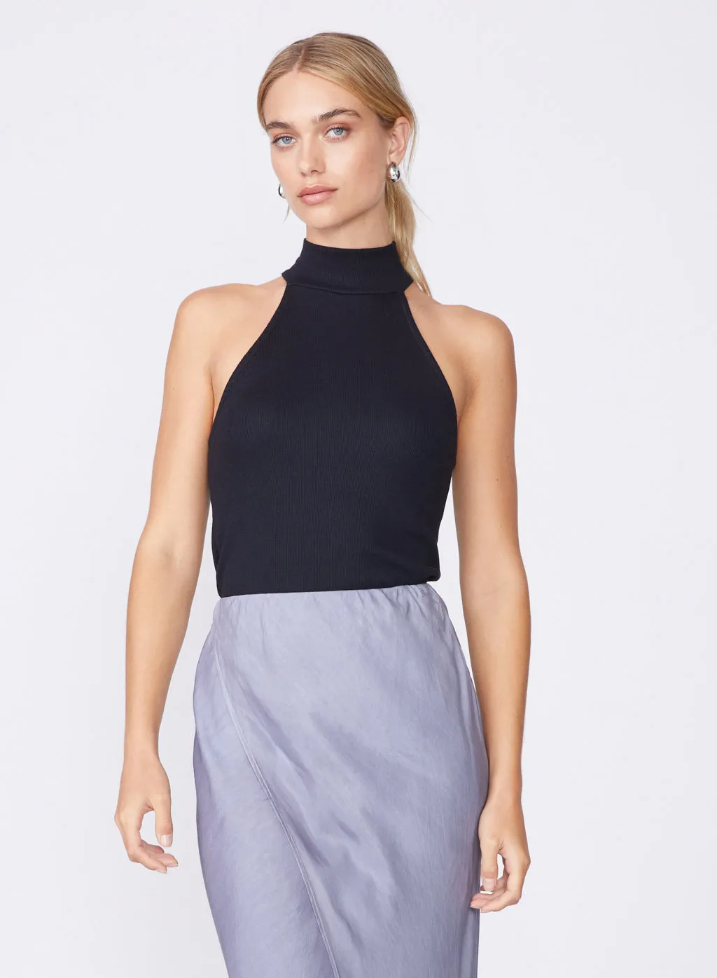 2x1 Rib Mock-Neck Tank in Black sold by Stateside product image thumbnail 2