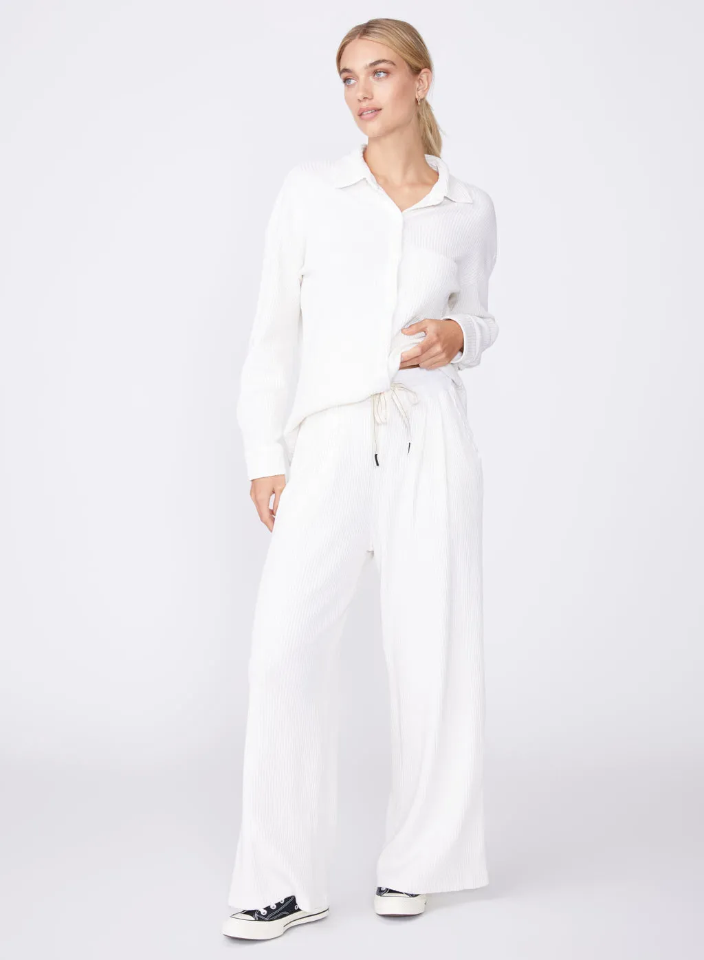 Luxe Thermal Drawstring Pant in Cream sold by Stateside product image thumbnail 3