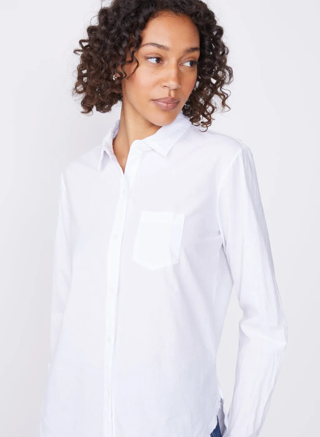 Poplin Classic Button Down in White sold by Stateside