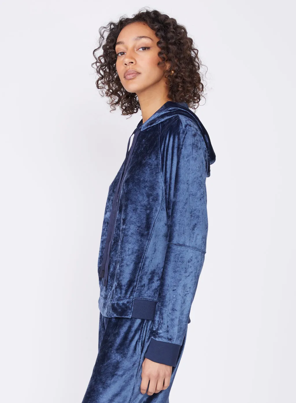 Stateside Bamboo Velour Hoodie in New Navy sold by Stateside product image thumbnail 3