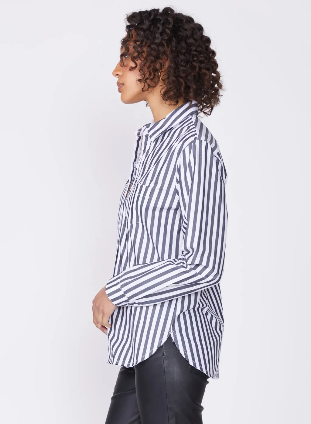 Mod Stripe Classic Shirt in Black / White Stripe sold by Stateside product image thumbnail 3
