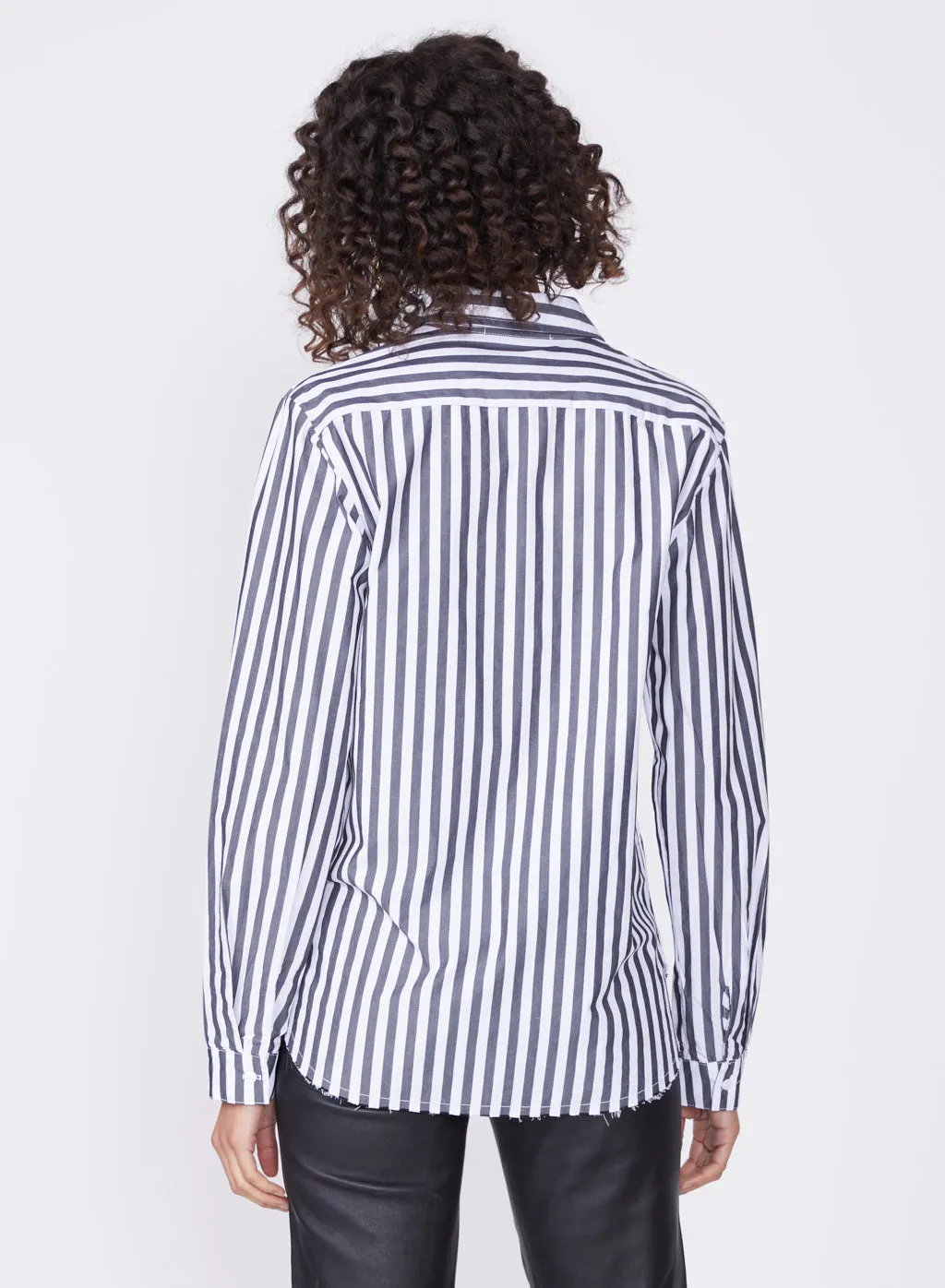Mod Stripe Classic Shirt in Black / White Stripe sold by Stateside product image thumbnail 4