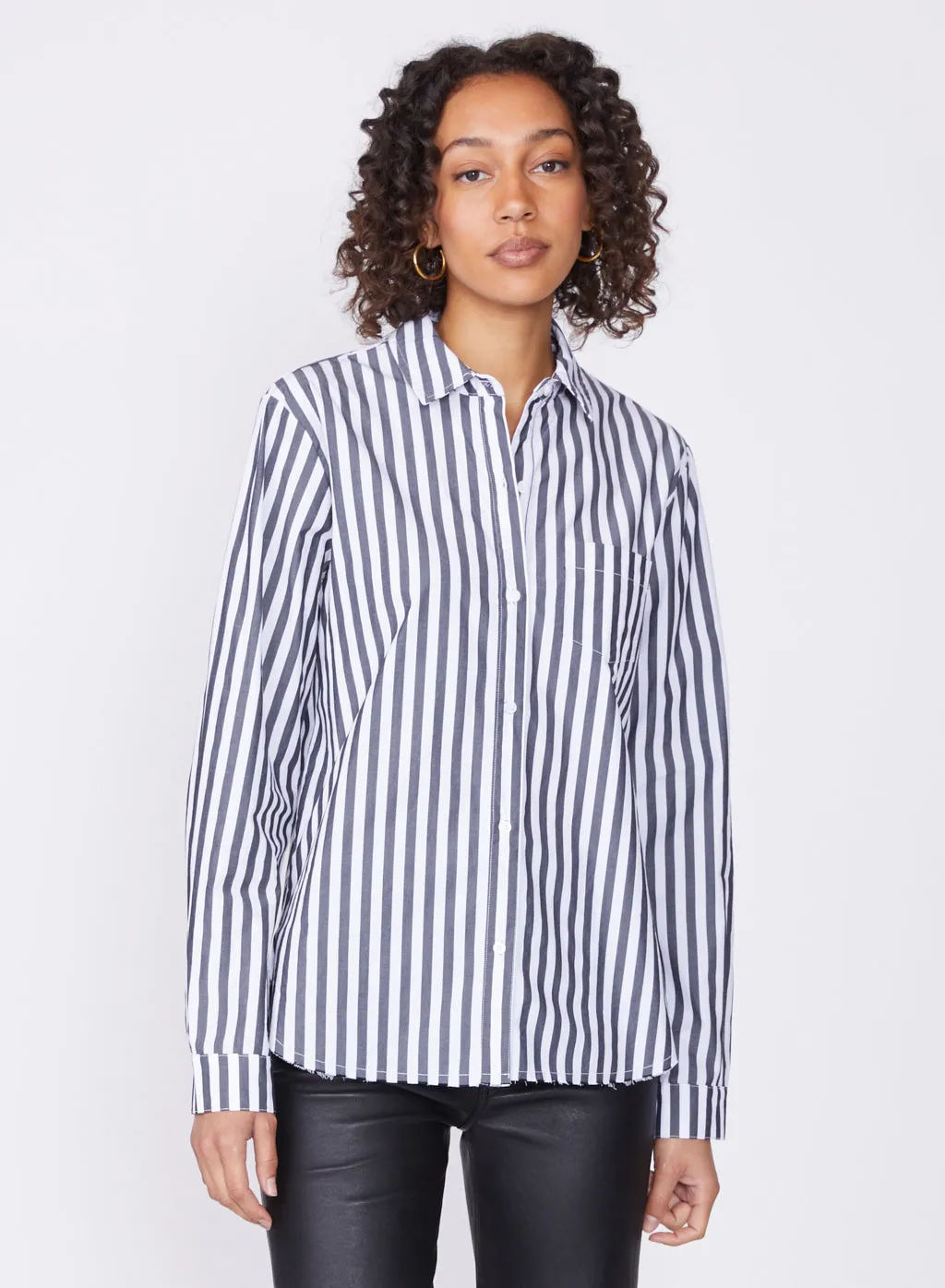 Mod Stripe Classic Shirt in Black / White Stripe sold by Stateside product image thumbnail 2