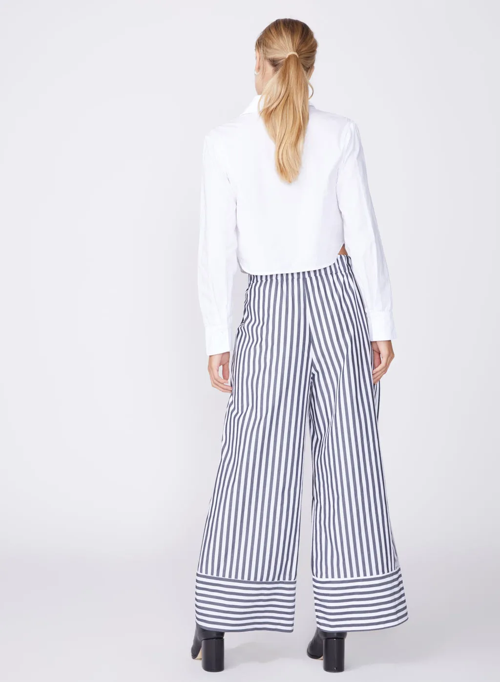 Mod Stripe Wide Leg Pant in Black / White Stripe sold by Stateside product image thumbnail 5