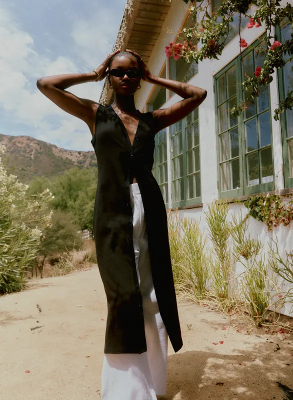 Thermal Slub Carpenter Pant in White sold by Stateside