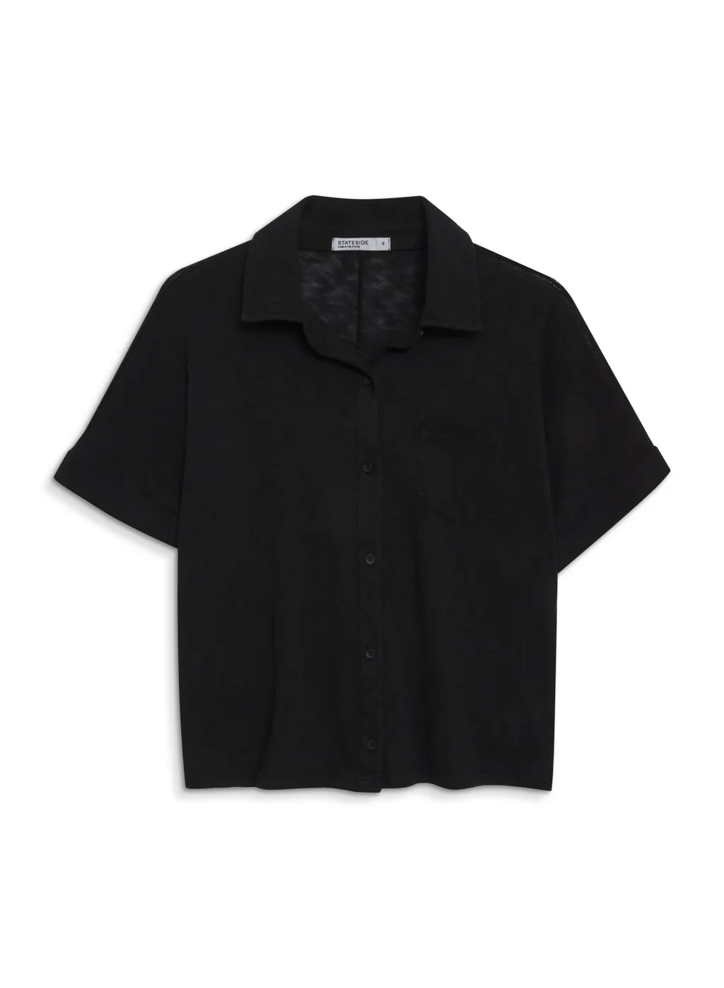 Supima Slub Short Sleeve Pocket Shirt in Black sold by Stateside product image thumbnail 4