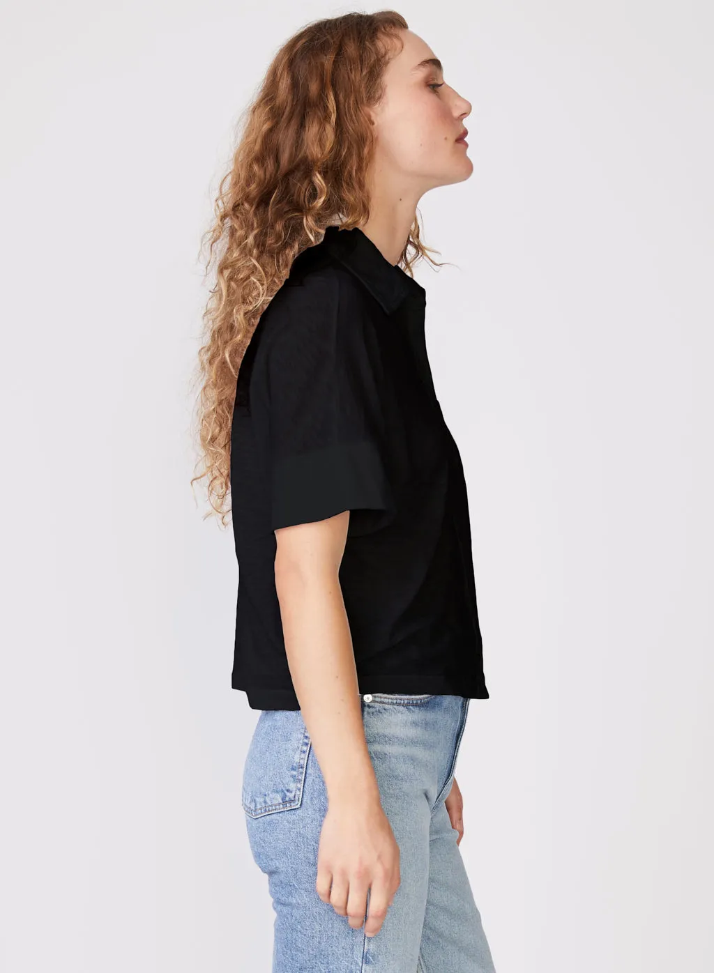 Supima Slub Short Sleeve Pocket Shirt in Black sold by Stateside product image thumbnail 2