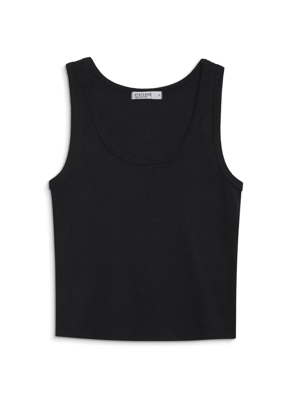 2x1 Rib Classic Tank in Black sold by Stateside