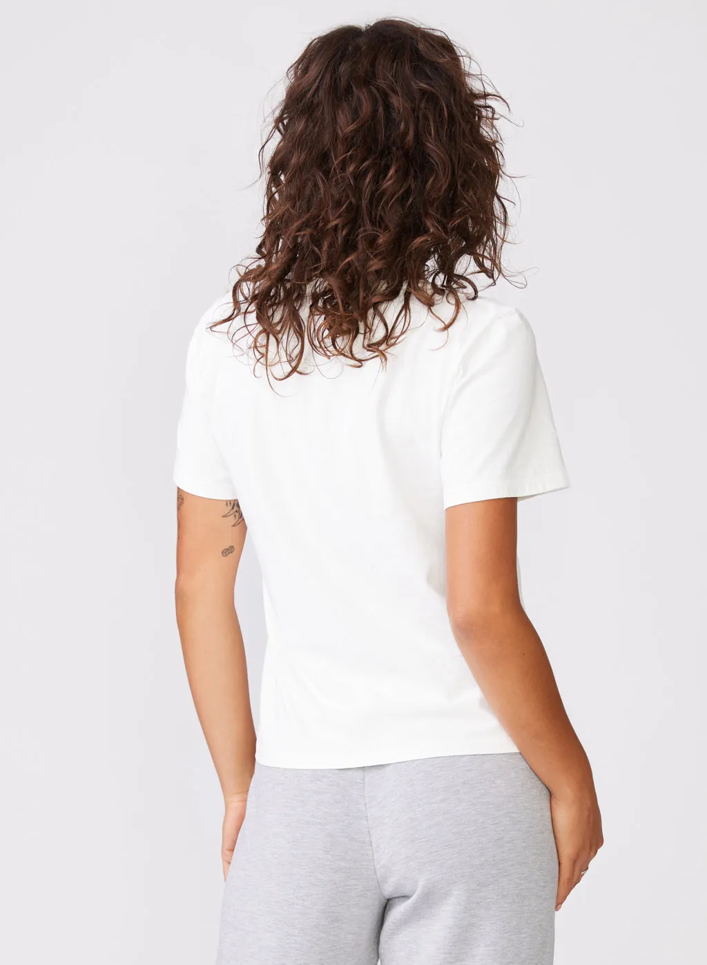 Stateside Cloud Jersey Short Sleeve Deep V-Neck in Paper sold by Stateside product image thumbnail 4