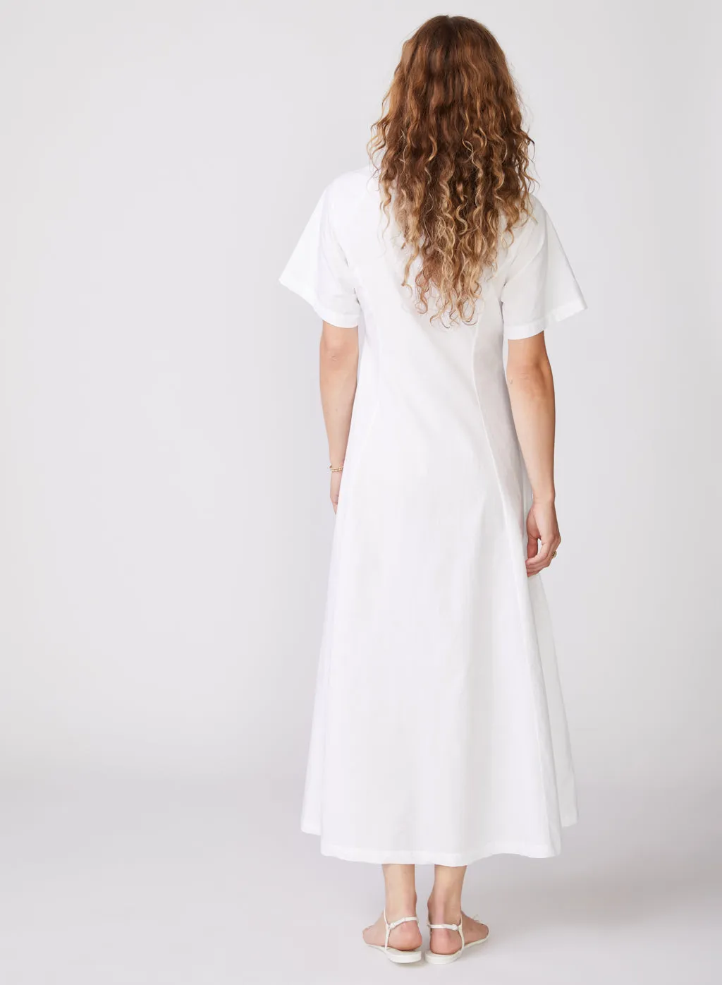 Structured Poplin Maxi Shirt Dress in White sold by Stateside product image thumbnail 5