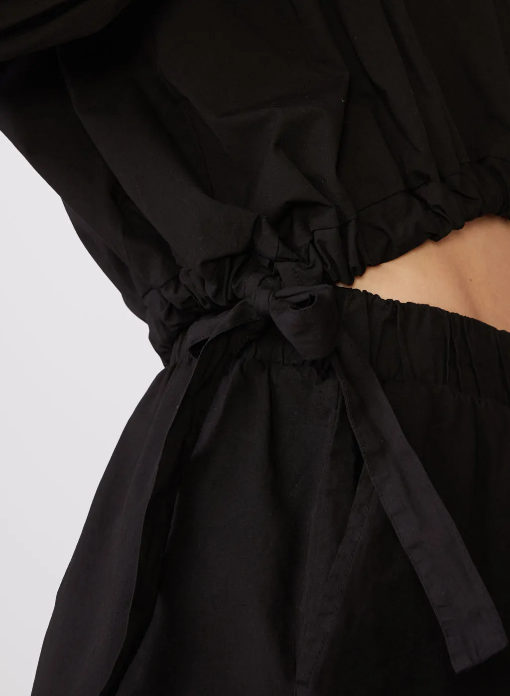 Structured Poplin Tie Hem Shirt in Black sold by Stateside product image thumbnail 5