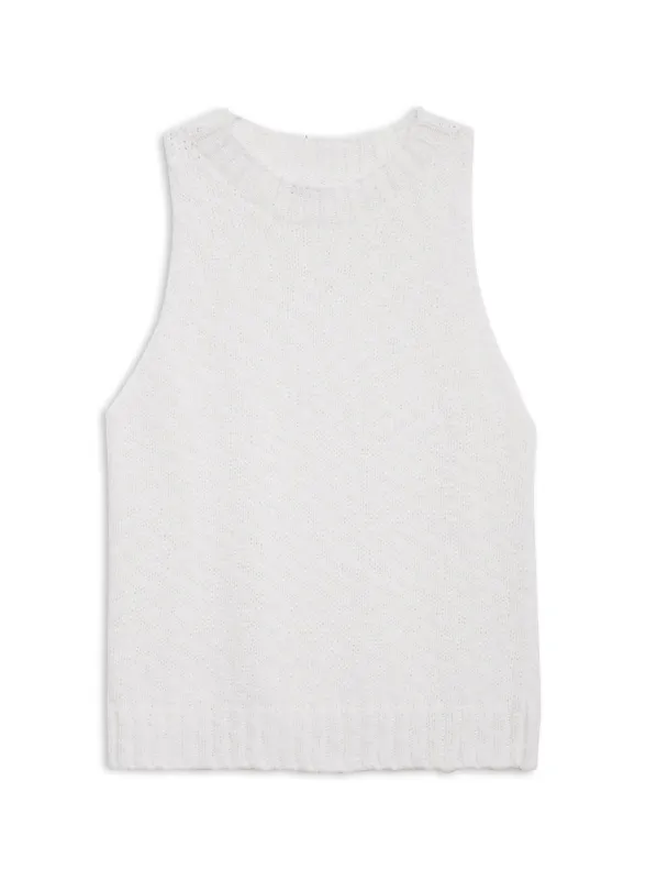 Stateside Cotton Linen Tank Sweater in White sold by Stateside