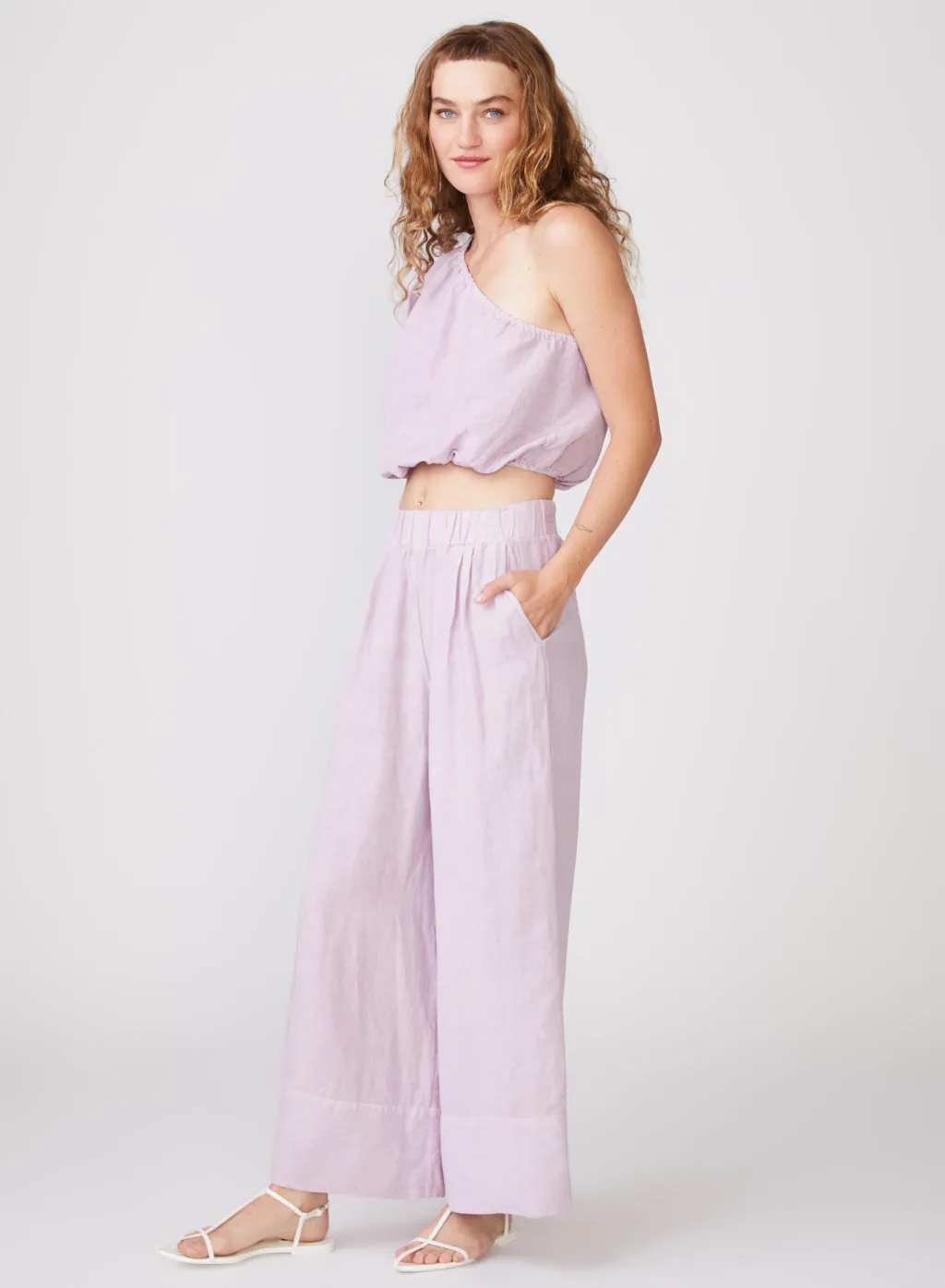 Stateside Linen Wide Leg Pant in Lilac sold by Stateside product image thumbnail 4