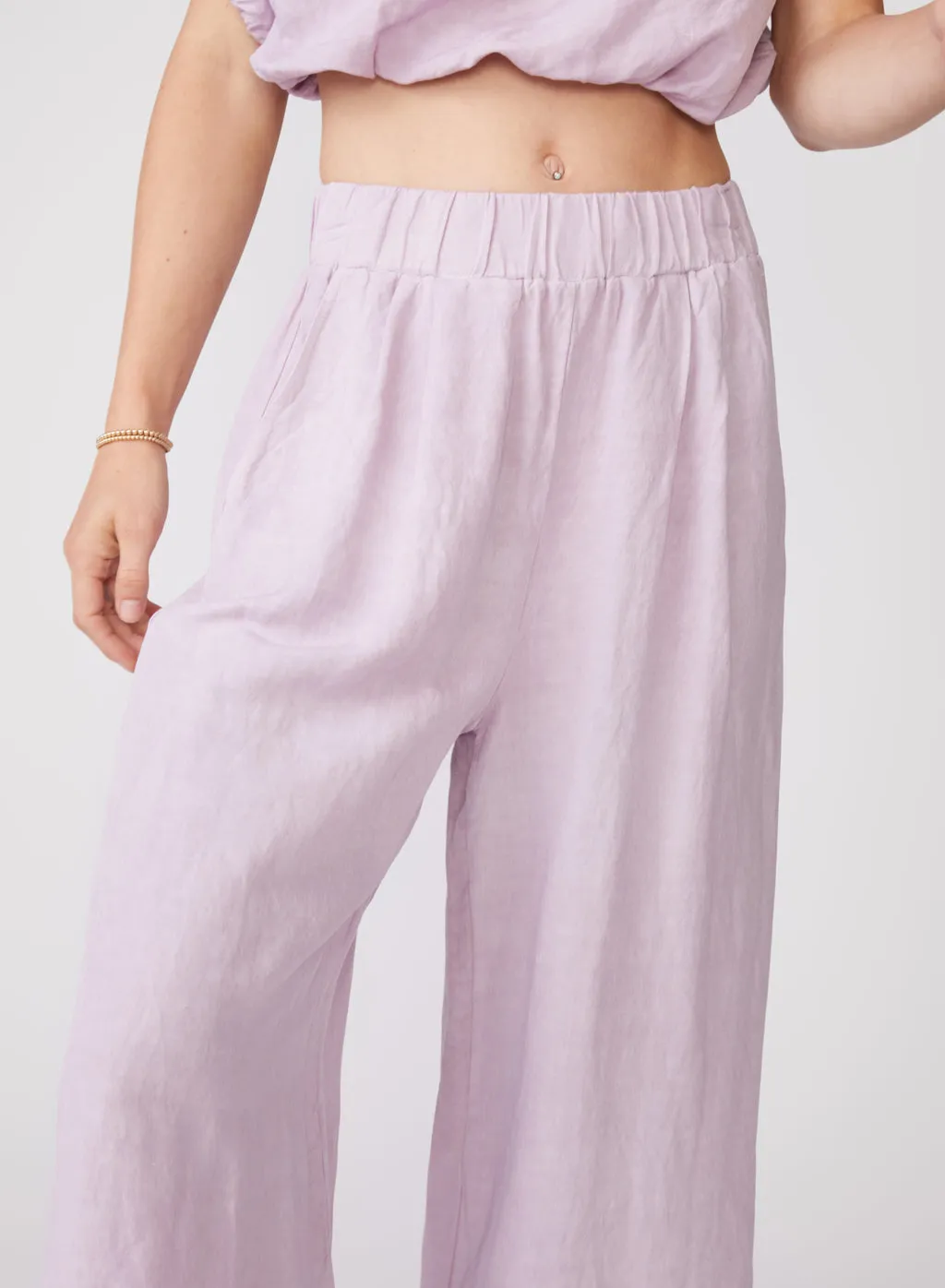 Stateside Linen Wide Leg Pant in Lilac sold by Stateside product image thumbnail 5