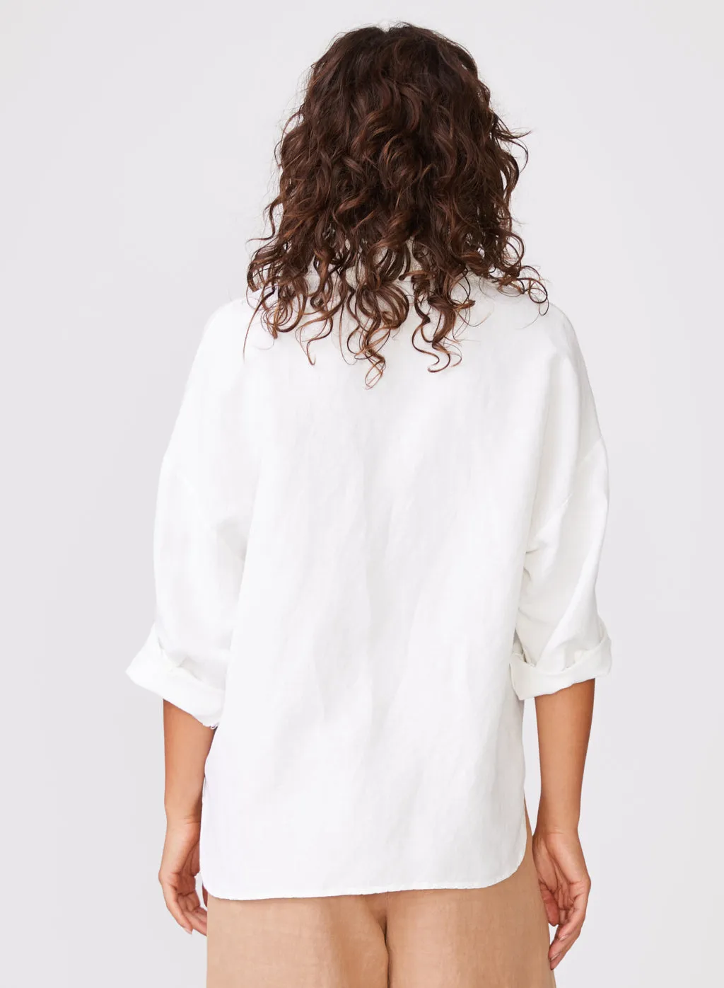 Stateside Linen Oversized Shirt in White sold by Stateside product image thumbnail 5