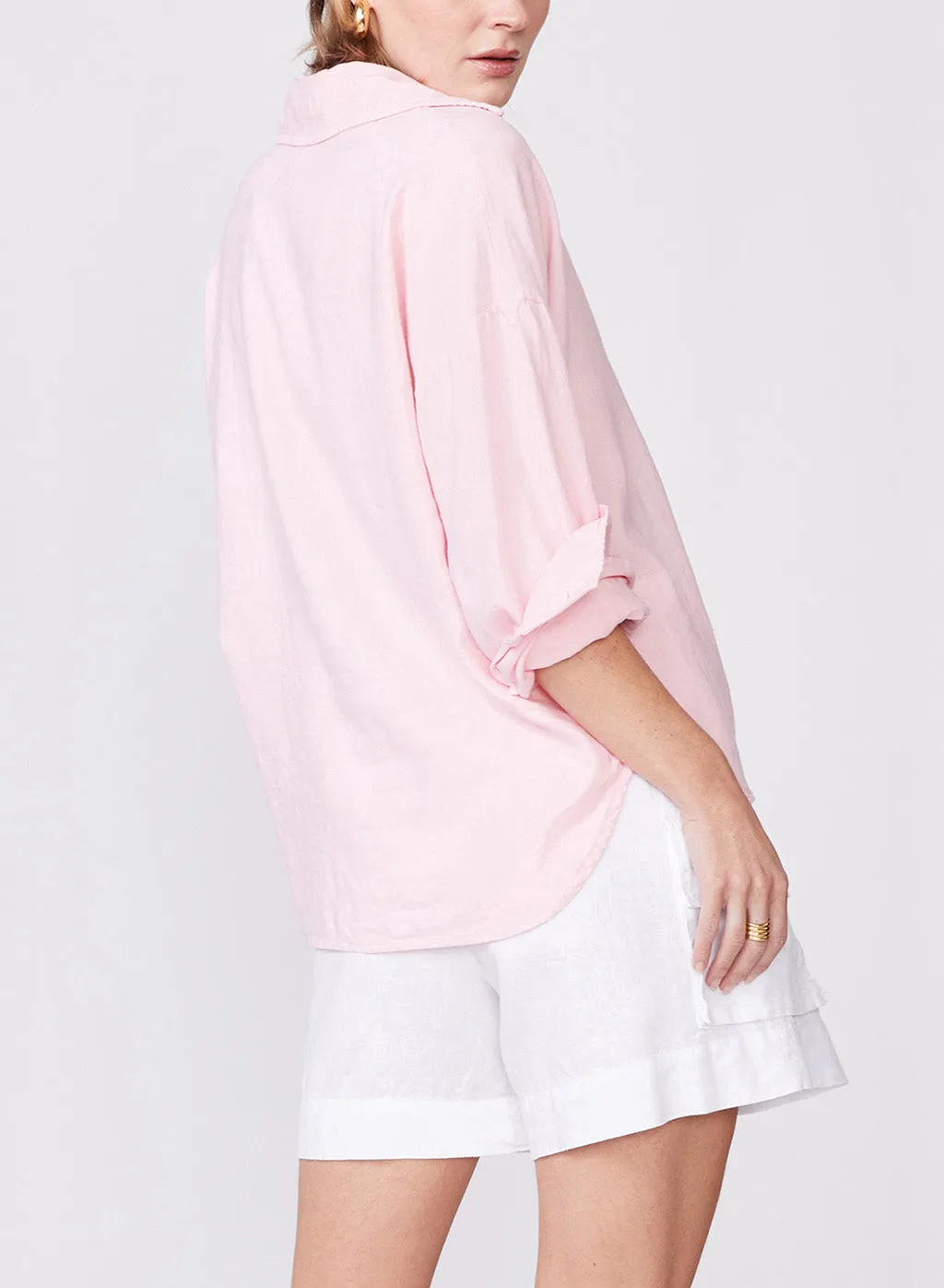 Linen Oversized Shirt in French Pink sold by Stateside product image thumbnail 4