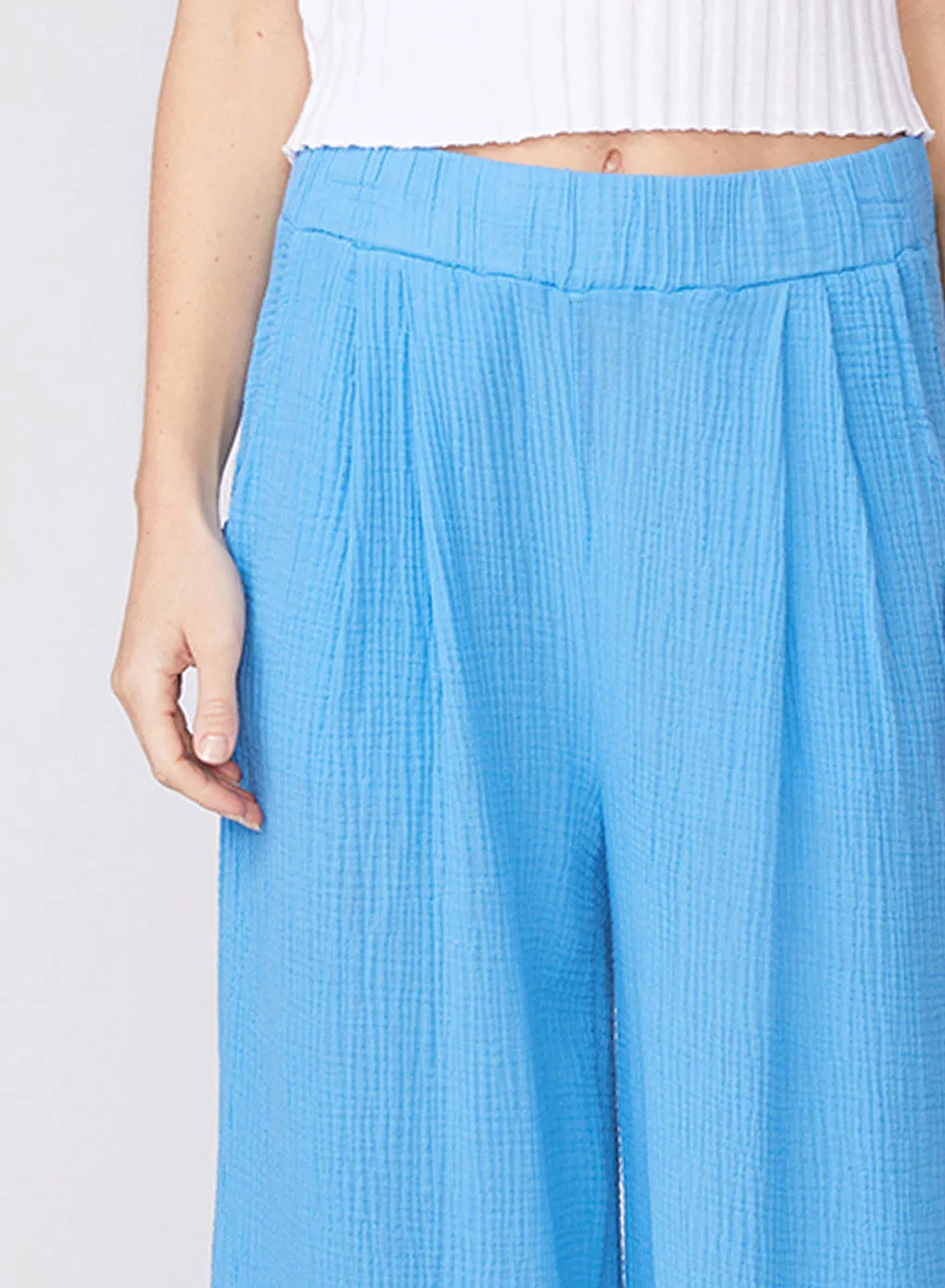 Gauze Wide Leg Pull On Pant in Sail sold by Stateside product image thumbnail 5