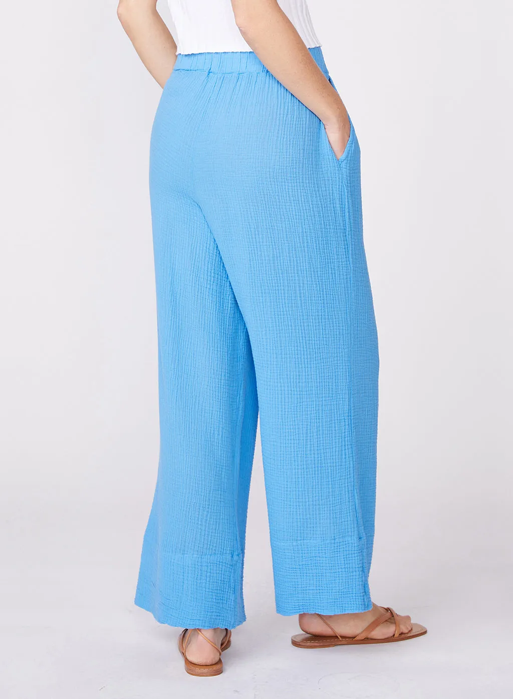 Gauze Wide Leg Pull On Pant in Sail sold by Stateside product image thumbnail 3