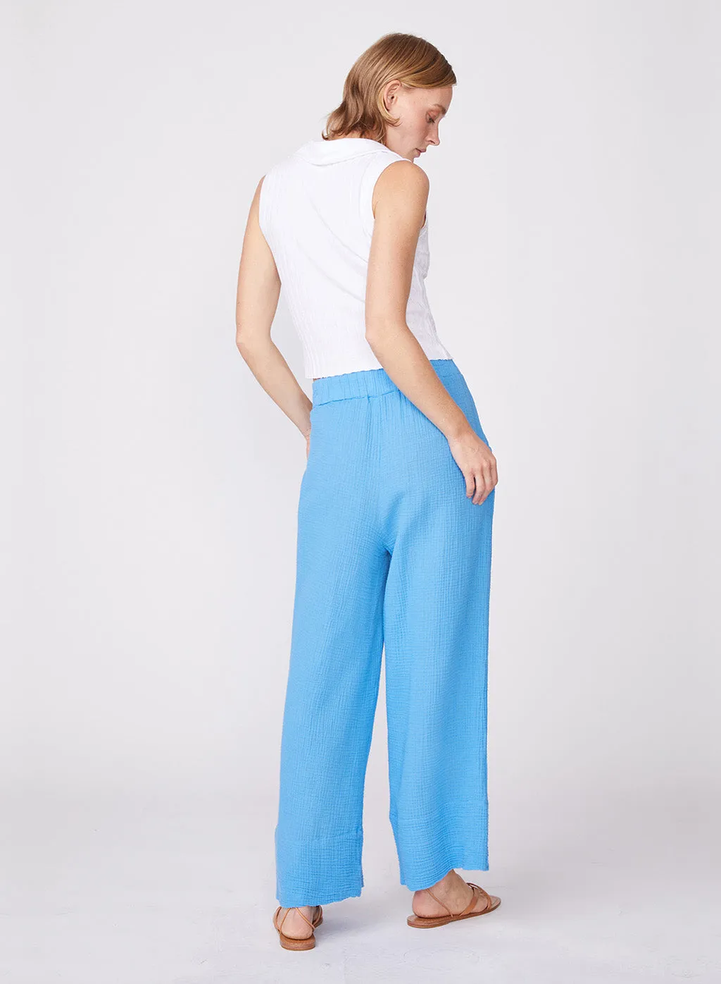 Gauze Wide Leg Pull On Pant in Sail sold by Stateside product image thumbnail 4
