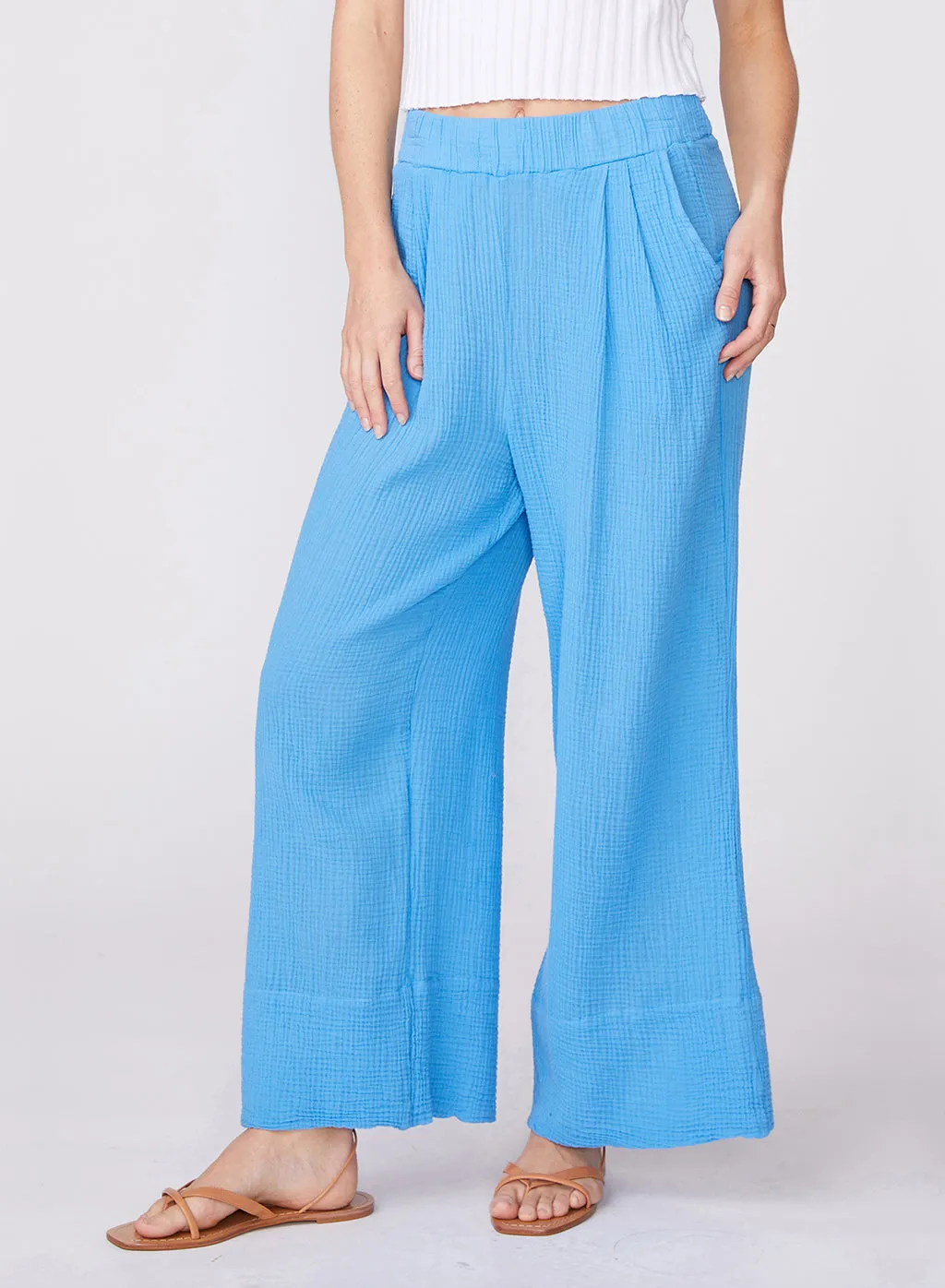 Gauze Wide Leg Pull On Pant in Sail sold by Stateside product image thumbnail 2
