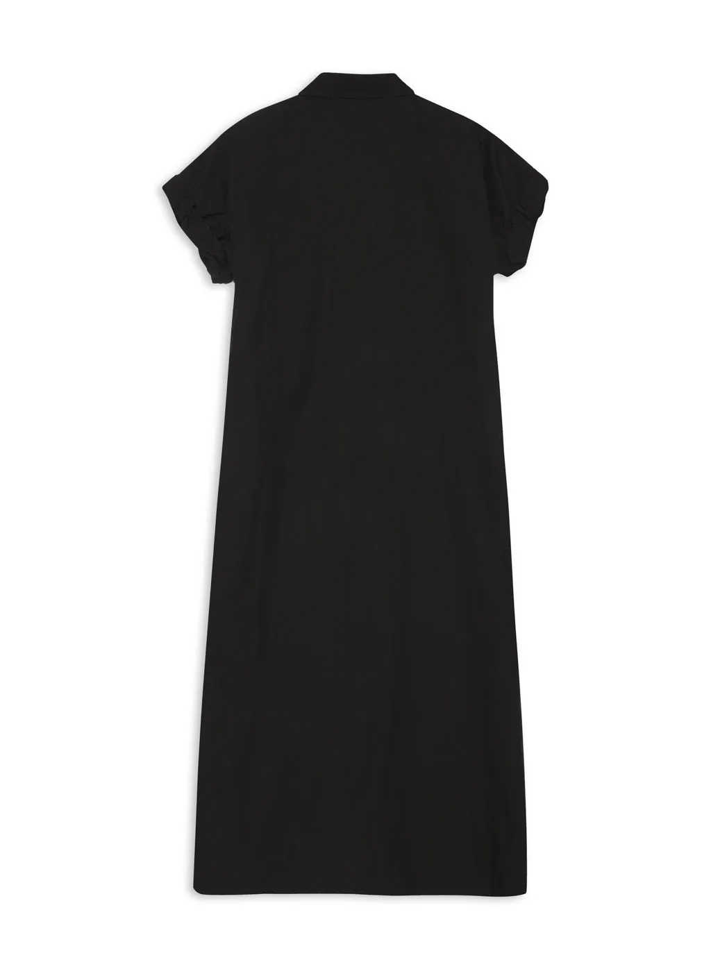 Structured Poplin Rolled Sleeve Midi Shirt Dress in Black sold by Stateside product image thumbnail 2
