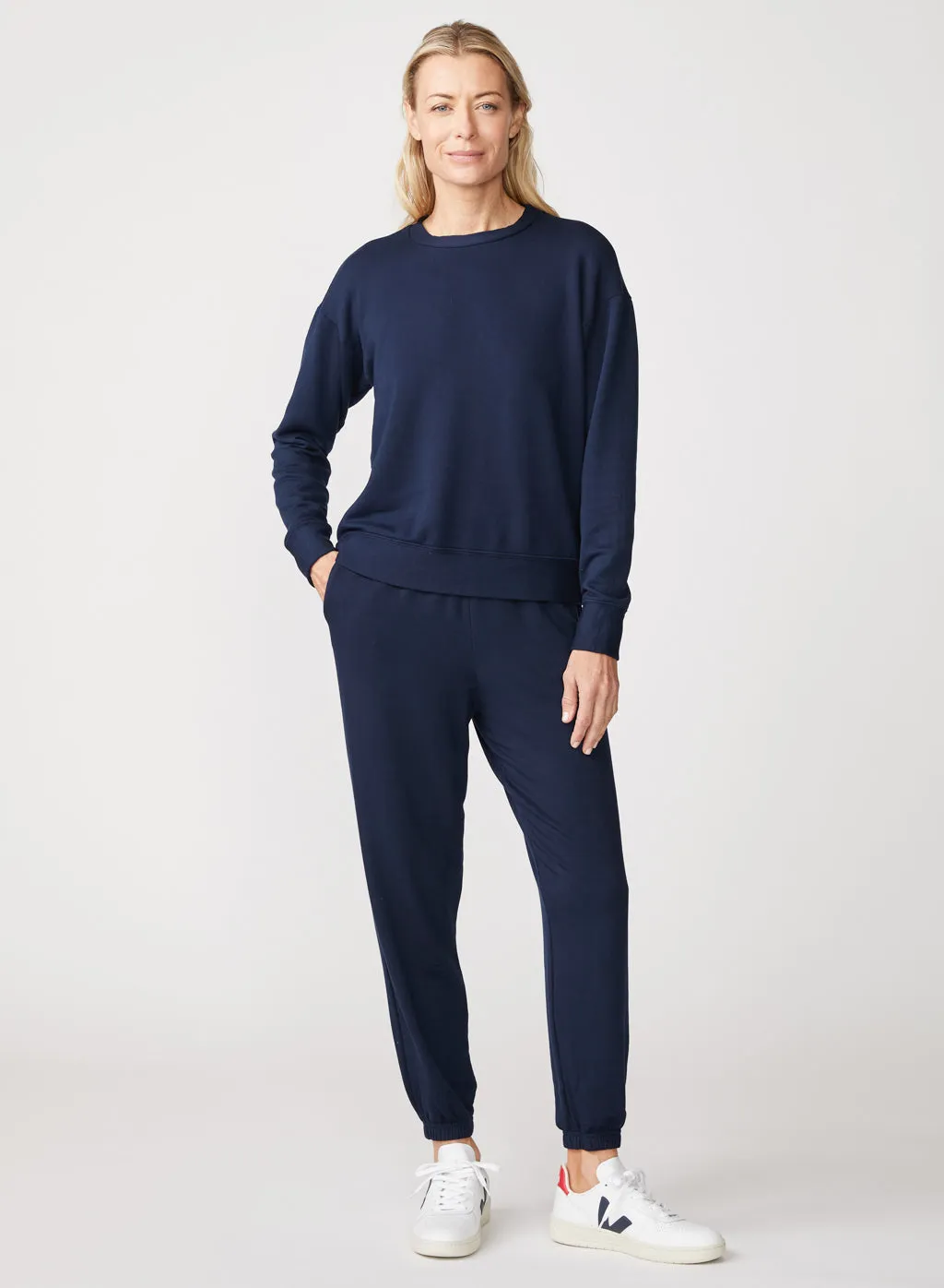 Softest Fleece Sweatpant with Pockets in New Navy sold by Stateside