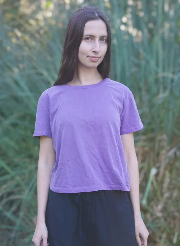 Cloud Jersey Short Sleeve Crew in Hyacinth sold by Stateside