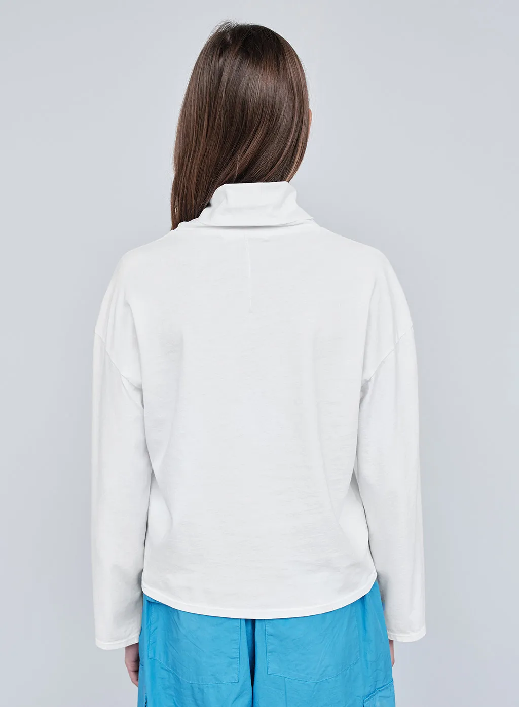 Cloud Jersey Cowl Neck Cropped Long Sleeve in Paper sold by Stateside product image thumbnail 4