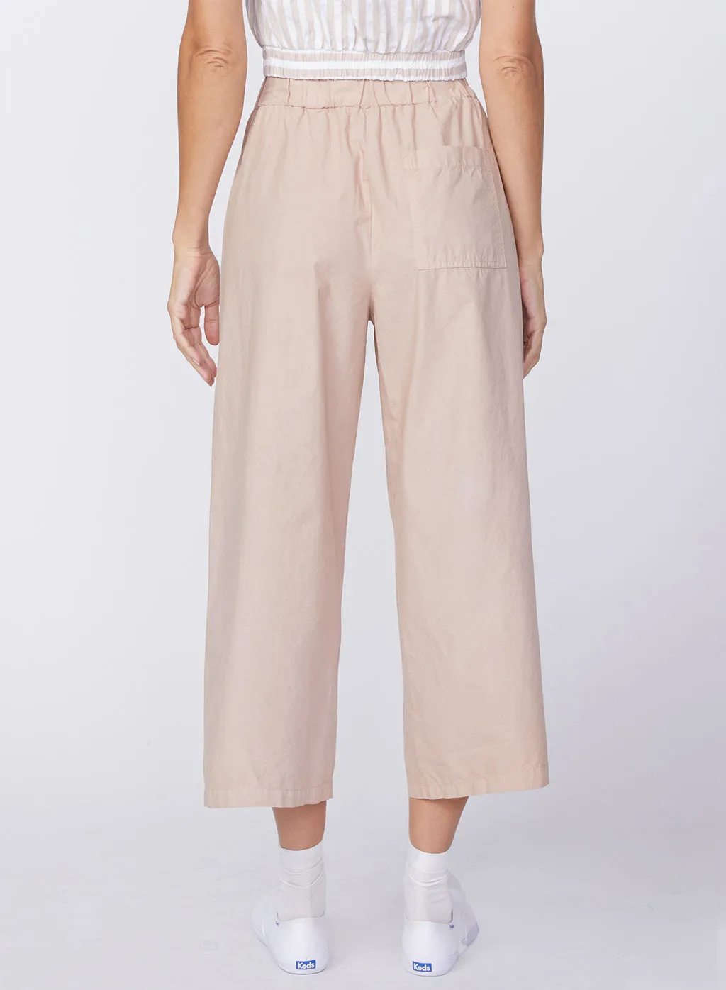 Fine Poplin Cropped Pant in Almond sold by Stateside product image thumbnail 2