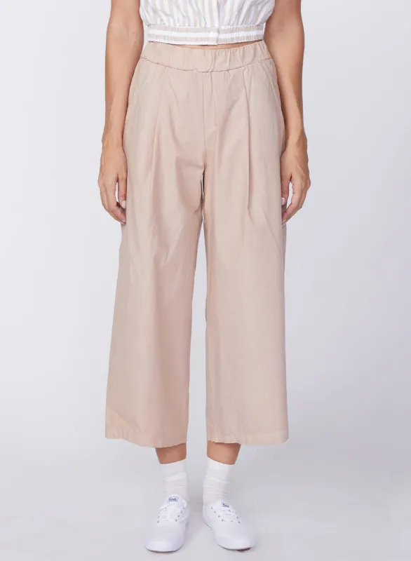 Fine Poplin Cropped Pant in Almond sold by Stateside