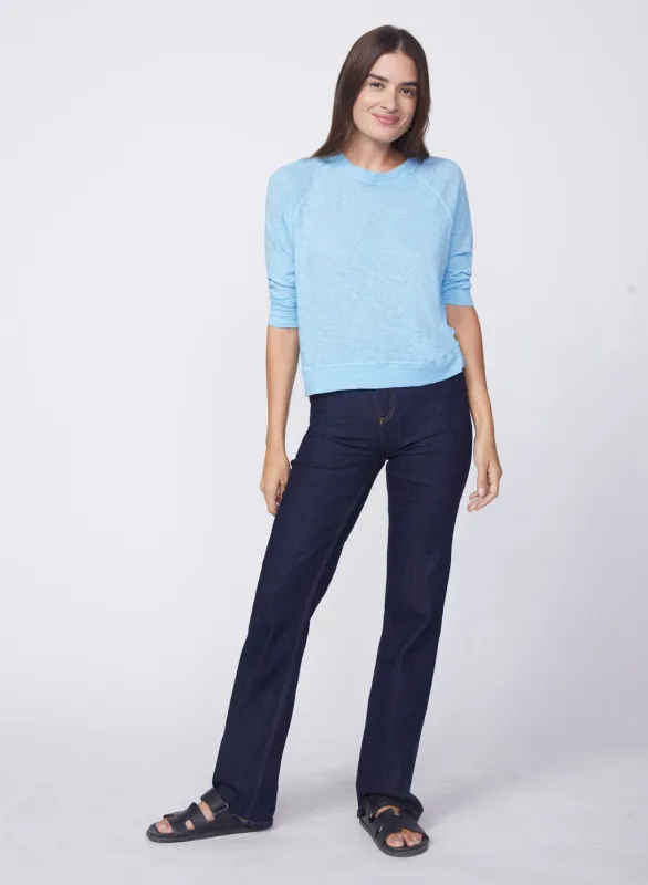 Supima Slub Jersey Sweatshirt Tee in Olympic Blue sold by Stateside