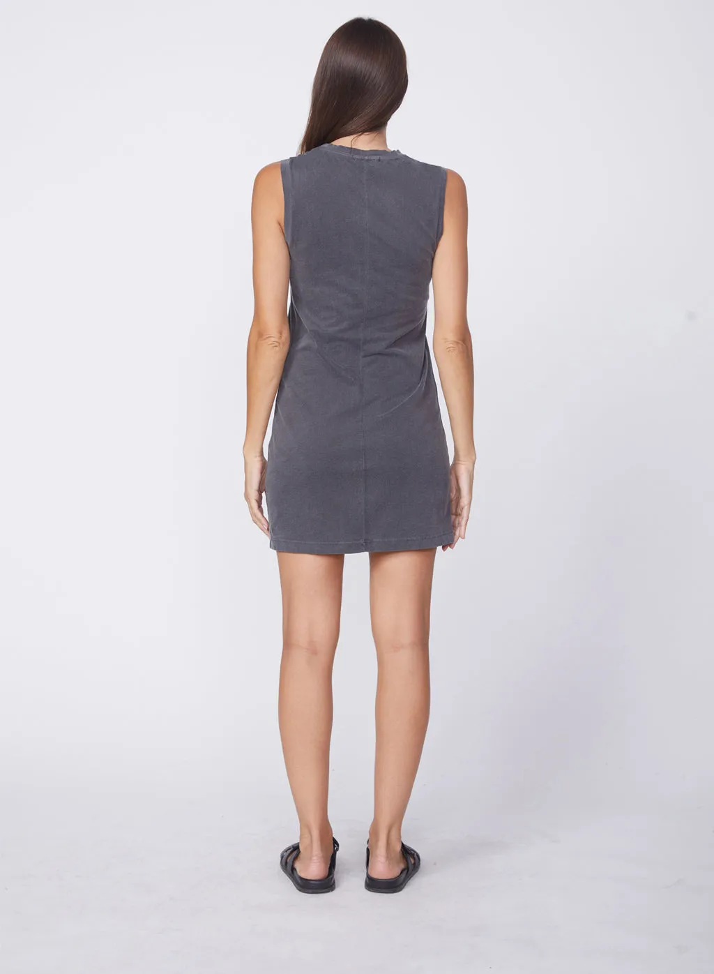Cloud Jersey Muscle Tee Dress in Charcoal sold by Stateside product image thumbnail 4