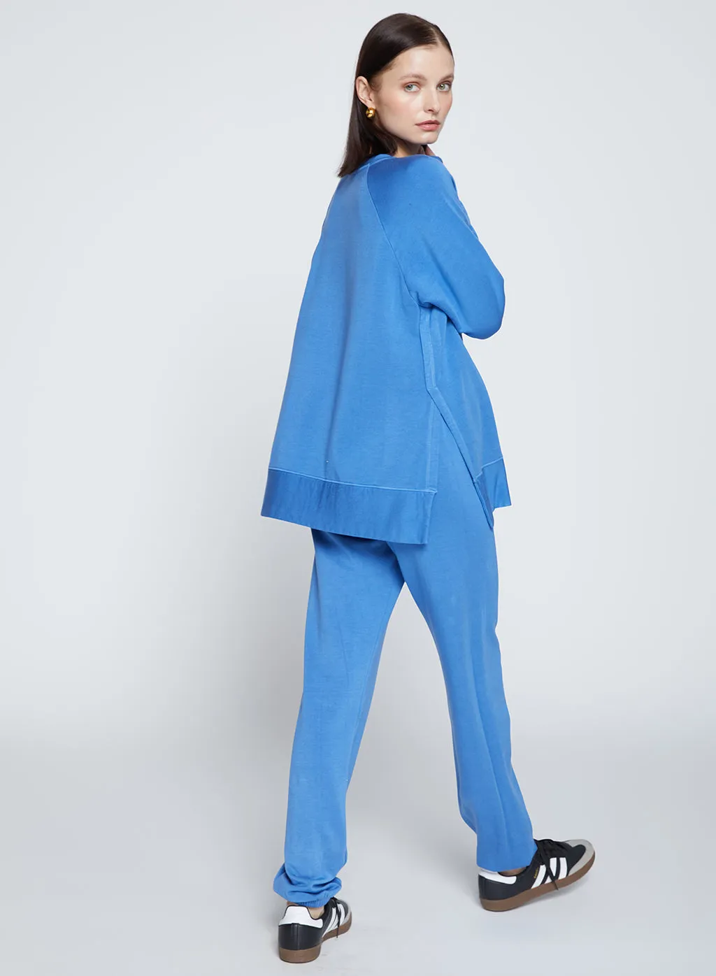 Softest Fleece Raglan Side Slit Sweatshirt in Club Blue sold by Stateside product image thumbnail 5