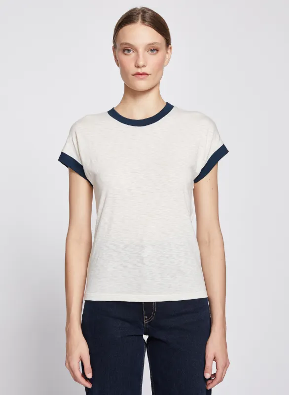 Dolman Ringer Tee in Cream sold by Stateside