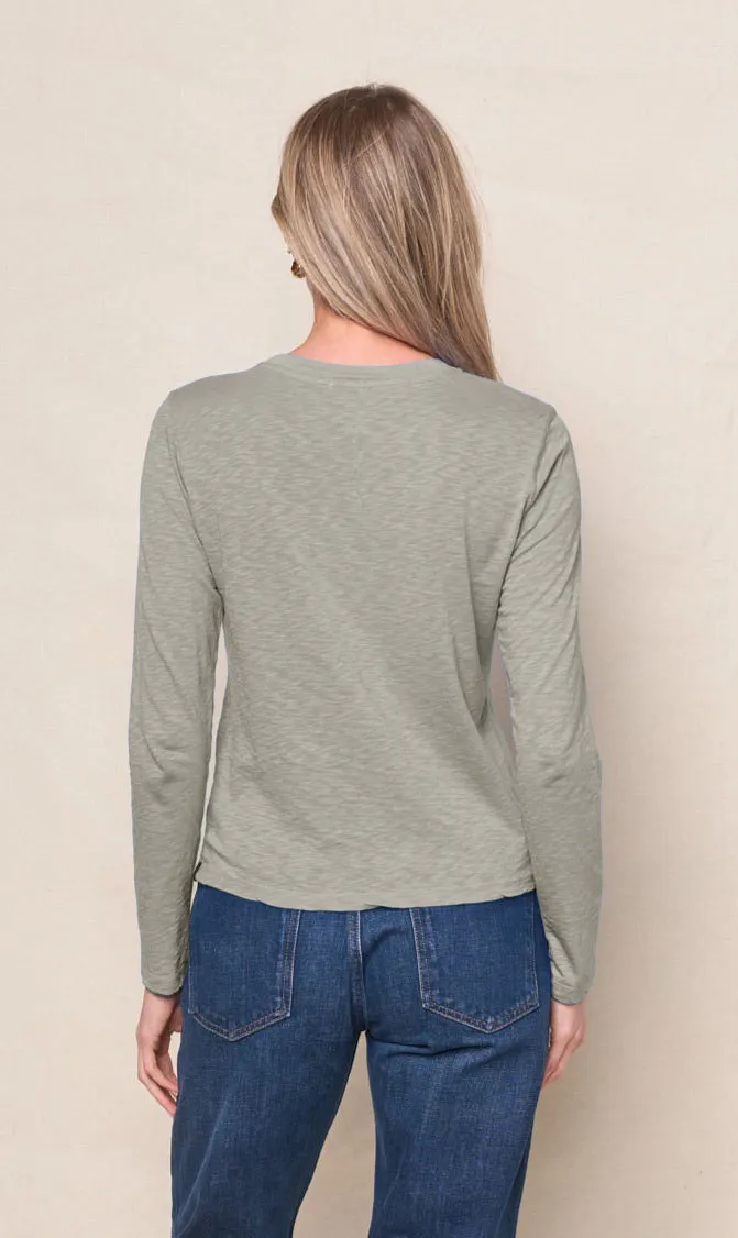 Supima Slub Jersey Long Sleeve Crew in Thyme sold by Stateside product image thumbnail 2