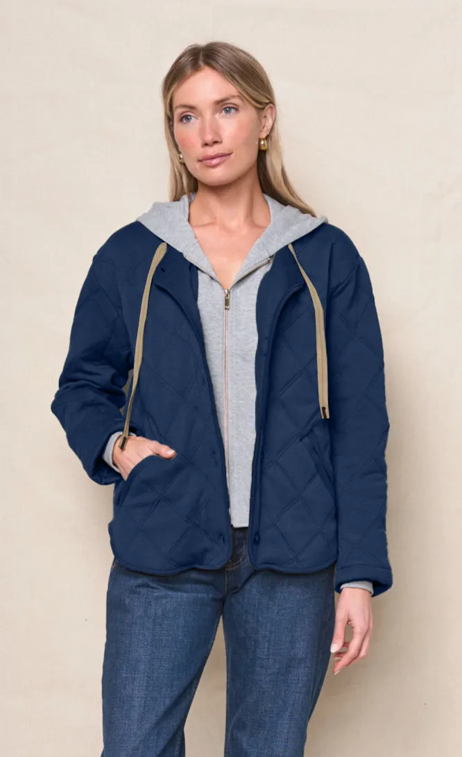 Quilted Hooded Jacket in New Navy sold by Stateside product image thumbnail 2