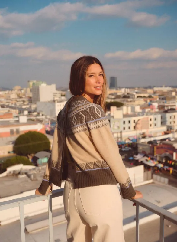 Fairisle Button Sweater in Thyme Multi sold by Stateside