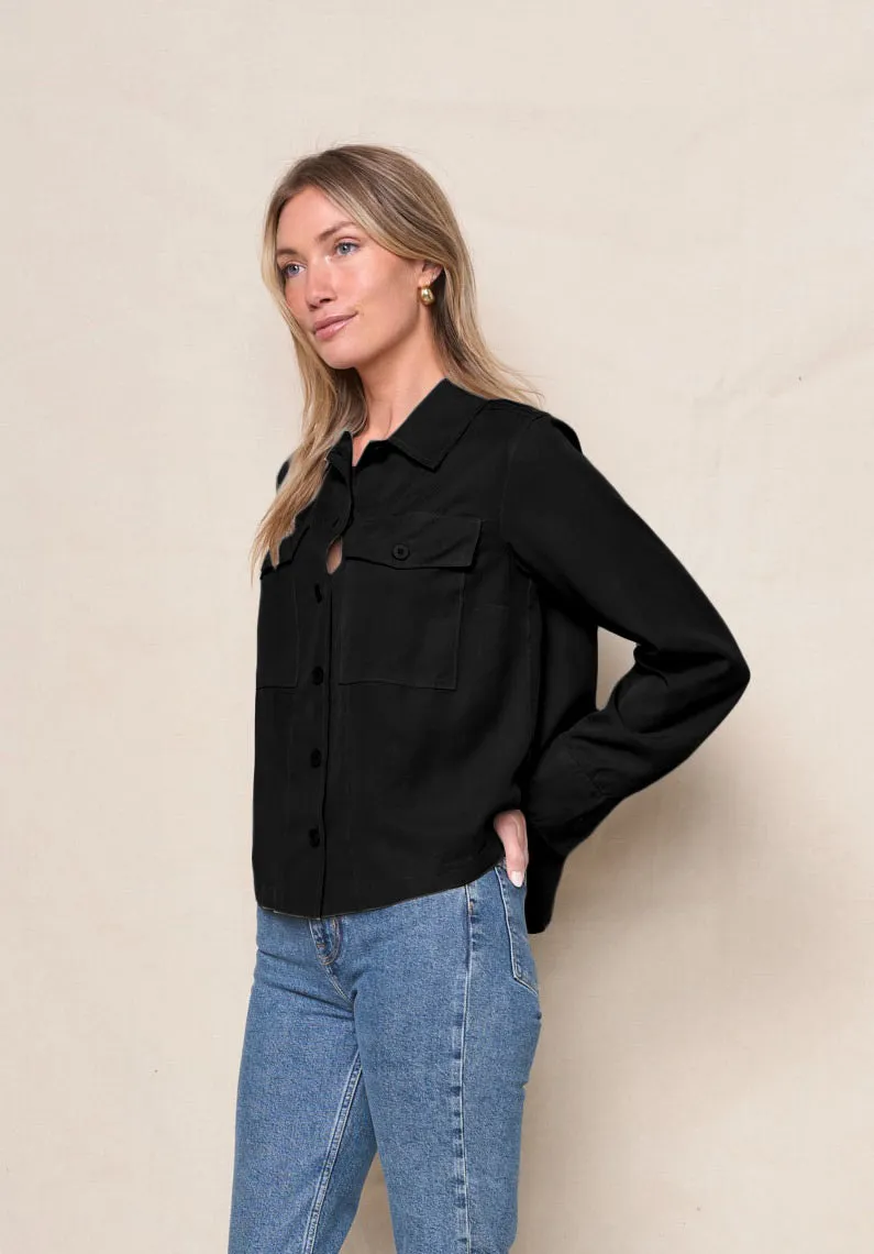 Drapey Twill Utility Shirt in Black sold by Stateside product image thumbnail 2